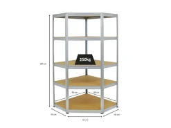 PROREGAL Metallregale|Eckregale^Eckregal Slim Elephant HxBxT 180 x 90 x 45 cm Fachlast 250 kg