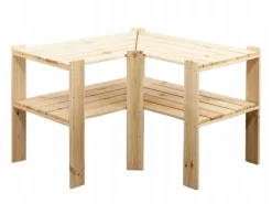 PROREGAL Eckregale^Eckregal Woodland HxBxT 64 x 80 x 50 cm Fachlast 120 kg 3 Fachboden Kiefernholz Natur
