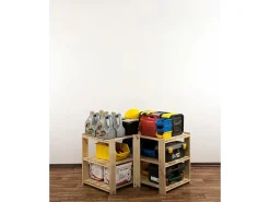 PROREGAL Eckregale^Eckregal Woodland HxBxT 64 x 80 x 50 cm Fachlast 120 kg 3 Fachboden Kiefernholz Natur