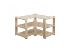 PROREGAL Eckregale^Eckregal Woodland HxBxT 64 x 80 x 50 cm Fachlast 120 kg 3 Fachboden Kiefernholz Natur