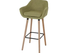 PROREGAL Hocker^2er-Set Barhocker Oslo Mit Lehne Sitzhöhe 79cm Textil Barstuhl Tresenhocker