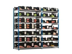 PROREGAL Fachbodenregal Maximus HxBxT200 x 150 x 50 cm 7 Ebenen PVC-Fachboden Fachlast 110 kg Lichtblau-Lichtgrau