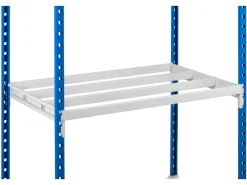 PROREGAL Kunststoffregale^Fachbodenregal Maximus HxBxT 200 x 125 x 40 cm 6 Ebenen Offener Fachboden Fachlast 114 kg Lichtblau-Lichtgrau