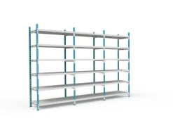 PROREGAL Kunststoffregale^Fachbodenregal Maximus HxBxT200 x 100 x 30 cm 7 Ebenen PVC-Fachboden Fachlast 136 kg Lichtblau-Lichtgrau