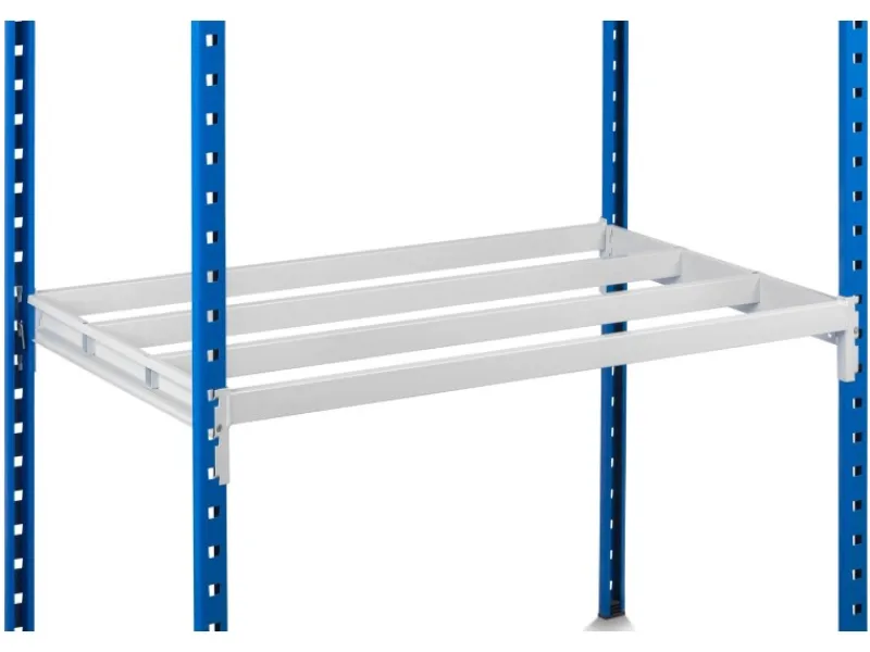 PROREGAL Fachbodenregal Maximus HxBxT 260 x 100 x 34 cm 4 Ebenen Offener Fachboden Fachlast 136 kg Lichtblau-Lichtgrau