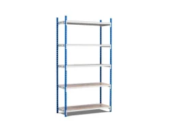 PROREGAL Fachbodenregal Maximus HxBxT200 x 150 x 68 cm 5 Ebenen Spanplatten-Fachboden Fachlast 110 kg Lichtblau-Lichtgrau