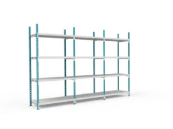 PROREGAL Kunststoffregale^Fachbodenregal Maximus HxBxT200 x 125 x 34 cm 4 Ebenen PVC-Fachboden Fachlast 114 kg Lichtblau-Lichtgrau