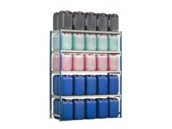 PROREGAL Kunststoffregale^Fachbodenregal Maximus HxBxT200 x 125 x 34 cm 4 Ebenen PVC-Fachboden Fachlast 114 kg Lichtblau-Lichtgrau