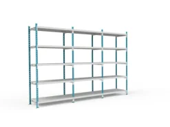 PROREGAL Kunststoffregale^Fachbodenregal Maximus HxBxT200 x 150 x 68 cm 5 Ebenen PVC-Fachboden Fachlast 110 kg Lichtblau-Lichtgrau