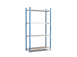 PROREGAL Kunststoffregale^Fachbodenregal Maximus HxBxT 240 x 100 x 40 cm 4 Ebenen Spanplatten-Fachboden Fachlast 136 kg Lichtblau-Lichtgrau