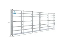 PROREGAL Regalsysteme^Fachbodenregal Proximo Stecksystem 250 x 450 x 32 cm 7 Ebenen Beidseitig Verzinkt