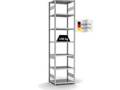 PROREGAL Fachbodenregal Stecksystem T-Profil Light-Duty Grundregal HxBxT 300 x 75 x 50 cm 7 Ebenen Fachlast 140 kg Beidseitig Nutzbar