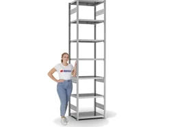 PROREGAL Fachbodenregal Stecksystem T-Profil Light-Duty Grundregal HxBxT 300 x 75 x 50 cm 7 Ebenen Fachlast 140 kg Beidseitig Nutzbar