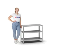 PROREGAL Kellerregale^Fachbodenregal Schraubsystem Light-Duty Grundregal HxBxT 80 x 100 x 40 cm 3 Ebenen Fachlast 125 kg Beidseitig Nutzbar