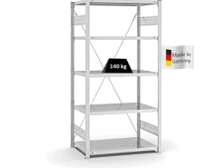 PROREGAL Fachbodenregal Stecksystem T-Profil Light-Duty Grundregal HxBxT 200 x 100 x 60 cm 5 Ebenen Fachlast 140 kg Einseitig Nutzbar
