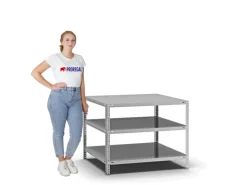 PROREGAL Metallregale|Kellerregale^Fachbodenregal Schraubsystem Heavy-Duty Grundregal HxBxT 80 x 100 x 80 cm 3 Ebenen Fachlast 350 kg Beidseitig Nutzbar