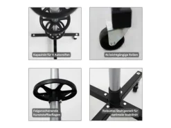 PROREGAL Fahrbarer Felgenbaum CARRERO für Autoreifen HxBxT 115,5 x 46 x 46 cm Bis Zu 4 Reifen Schwarz