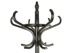 PROREGAL Garderoben^Freistehender Garderobenständer & Regenschirmständer Aus Holz Höhe 185 cm Drehbare Krone & 12 Haken Schwarz