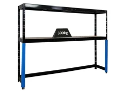 PROREGAL Regale Schwarz|Schwerlastregal^Garagenregal HERCULES Platzsparend Unterfahrbar HxBxT 180x240x50cm 2 Lagerebenen Fachlast 300kg Schwarz Lagerregal Schwerlastregal