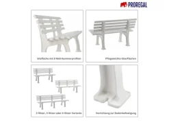 PROREGAL Gartenbank Antigua 2 Sitzer HxBxT 74 x 120 x 54 cm Witterungskunststoff & UV Beständiger Kunststoff Parkbank Sitzbank