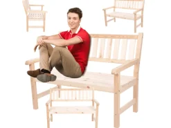 PROREGAL Sitzbänke^Gartenbank Grana HxBxT 90x117x70cm Ohne Abdeckung Natur