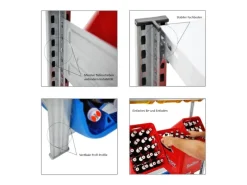 PROREGAL Kellerregale^Getränkekistenregal Getränkeregal Chiemsee Made in Germany HxBxT 185 x 136 x 34 cm 16 Kisten auf 4 Ebenen Verzinkt