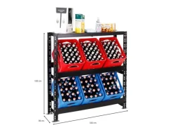 PROREGAL Regale Schwarz|Regal Weiß^Getränkekistenregal Getränkeregal Tegernsee XL HxBxT 110 x 110 x 30 cm 6 Kästen + Board