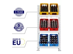 PROREGAL Getränkekistenregal Getränkeregal Tegernsee HxBxT 160 x 80 x 30 cm 6 Kästen