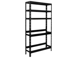 PROREGAL Getränkekistenregal Bodensee 6 Kisten mit 3 Ablagen Schwarz HxBxT 180 x 100 x 30 cm Freistehend Kistenständer Getränkeregal