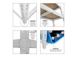 PROREGAL Regal Weiß^Getränkekistenregal Bodensee HxBxT 180 x 100 x 30 cm 6 Kisten und 3 Boards Weiss