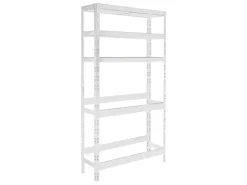 PROREGAL Regal Weiß^Getränkekistenregal Bodensee HxBxT 180 x 100 x 30 cm 6 Kisten und 3 Boards Weiss