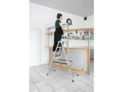 PROREGAL Haushaltsleiter Beidseitig Begehbar 2 x 7 Stufen