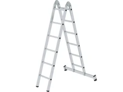 PROREGAL Klapptritte^Klappleiter 2-Teilig mit Traverse 2 x 6 Sprossen