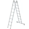 PROREGAL Klapptritte^Klappleiter 2-Teilig mit Traverse 2 x 8 Sprossen