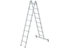 PROREGAL Klapptritte^Klappleiter 2-Teilig mit Traverse 2 x 8 Sprossen