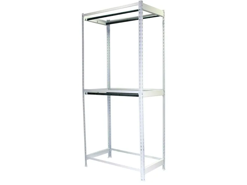 PROREGAL Kleiderstangenregal Metal Doppel HxBxT 200 x 120 x 75 cm Weiß Kleiderständer Garderobe Klamottenregal Stangenregal Regal