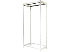 PROREGAL Garderoben^Kleiderstangenregal Metal Einzel HxBxT 200 x 120 x 50 cm Weiß Kleiderständer Garderobe Klamottenregal Stangenregal Regal