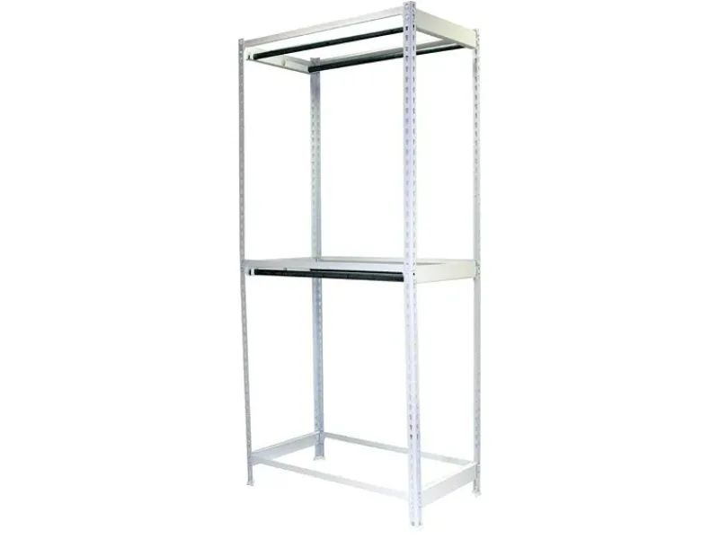 PROREGAL Kleiderstangenregal Metal Doppel HxBxT 200 x 90 x 75 cm Weiß Kleiderständer Garderobe Klamottenregal Stangenregal Regal