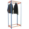 PROREGAL Garderoben^Kleiderstangenregal Metal Einzel HxBxT 250 x 120 x 50 cm Blau/Orange Kleiderständer Garderobe Klamottenregal Stangenregal Regal