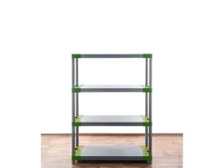 PROREGAL Kunststoffregale^Kunststoffregal Grey Bear Low HxBxT 138 x 90 x 46 cm Fachlast 120 kg Grau/Grün