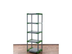 PROREGAL Kunststoffregale^Kunststoffregal Grey Bear Tall HxBxT 180 x 70 x 46 cm Fachlast 120 kg Grau/Grün