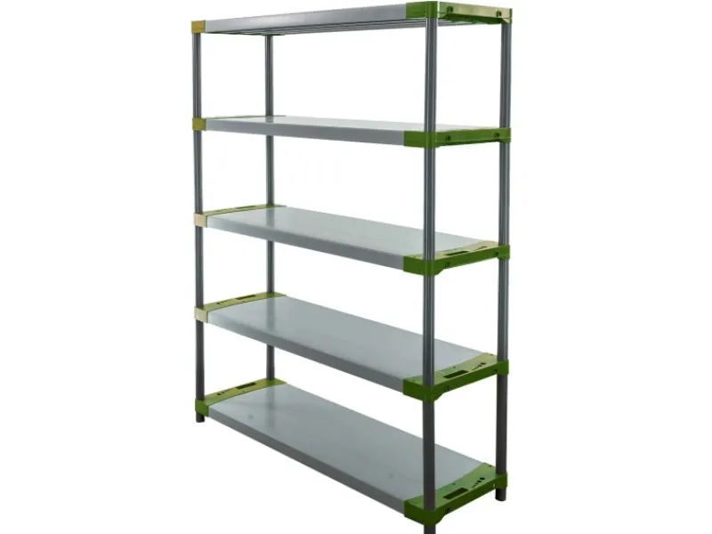 PROREGAL Kunststoffregale^Kunststoffregal Grey Bear Tall HxBxT 180 x 150 x 46 cm Fachlast 70 kg Grau/Grün