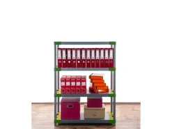 PROREGAL Kunststoffregale^Kunststoffregal Big Grey Bear Low HxBxT 138 x 80 x 46 cm Fachlast 160 kg Grau/Grün