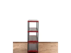 PROREGAL Kunststoffregale^Kunststoffregal Grey Bear Low HxBxT 138 x 120 x 46 cm Fachlast 120 kg Grau/Rot