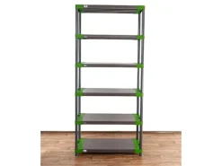 PROREGAL Kunststoffregal Big Grey Bear Extra-Tall HxBxT 220 x 120 x 46 cm Fachlast 160 kg Grau/Grün