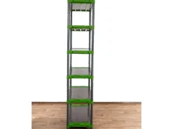 PROREGAL Kunststoffregal Grey Bear Extra-Tall HxBxT 220 x 110 x 46 cm Fachlast 120 kg Grau/Grün