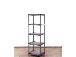 PROREGAL Kunststoffregale^Kunststoffregal Big Grey Bear Tall HxBxT 180 x 60 x 46 cm Fachlast 160 kg Grau/Rot