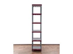 PROREGAL Kunststoffregale^Kunststoffregal Grey Bear Extra-Tall HxBxT 220 x 70 x 46 cm Fachlast 120 kg Grau/Rot