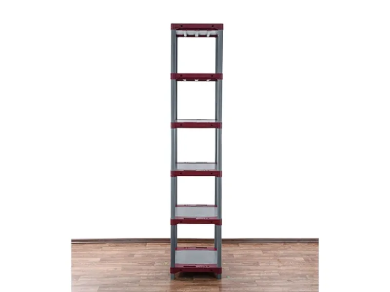 PROREGAL Kunststoffregale^Kunststoffregal Grey Bear Extra-Tall HxBxT 220 x 70 x 46 cm Fachlast 120 kg Grau/Rot