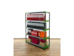 PROREGAL Kunststoffregale^Kunststoffregal Big Grey Bear Tall HxBxT 180 x 130 x 46 cm Fachlast 120 kg Grau/Grün